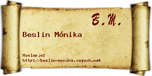 Beslin Mónika névjegykártya